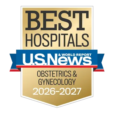 U.S. News and World Report Best Hospitals 2026–2027 badge for Obstetrics and Gynecology.