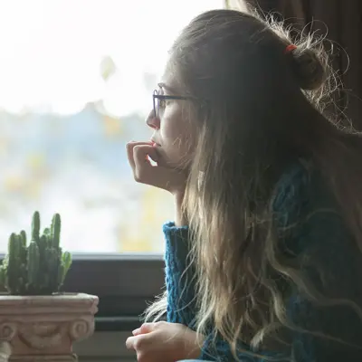 young depressed woman