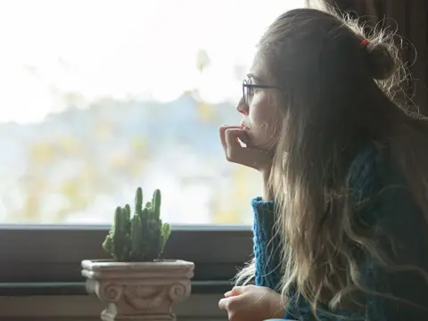 young depressed woman