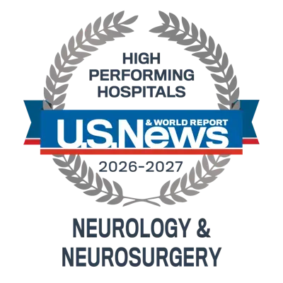 U.S. News and World Report 2026–2027 High Performing Hospitals badge for Neurology and Neurosurgery
