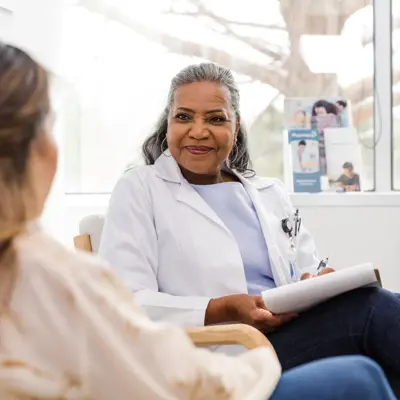 A girl talks to her Mental Health Counselor.