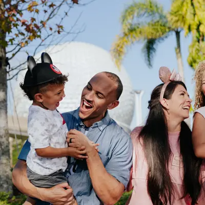 A happy family at EPCOT.