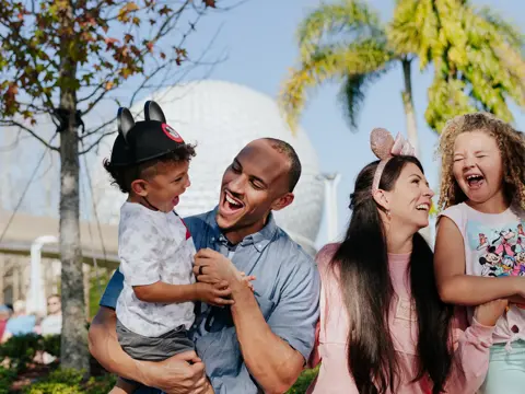 A happy family at EPCOT.
